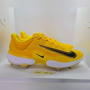 Nike Alpha Huarache Elite 4 Low DR6851-701 Metal Yellow Baseball Cleats sz 14